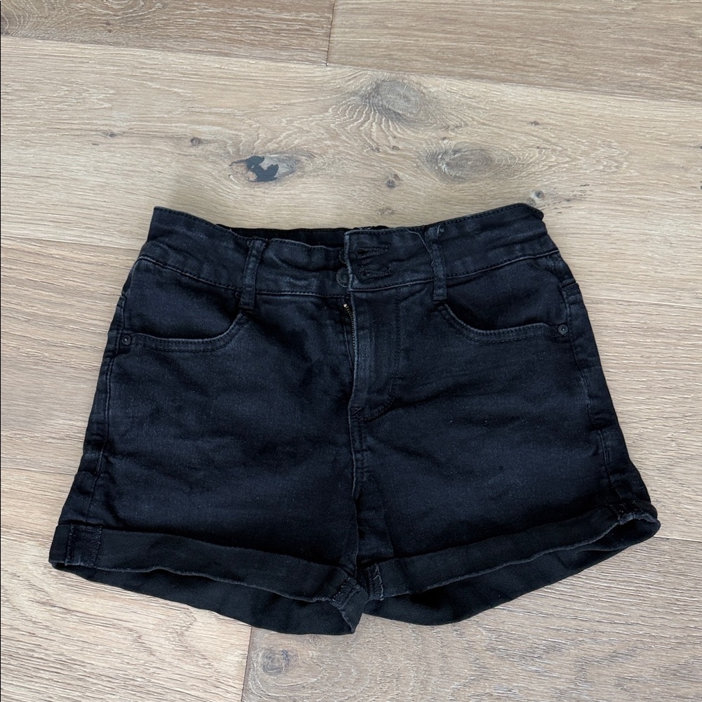 Wallflower Black Cuffed Denim Shorts
